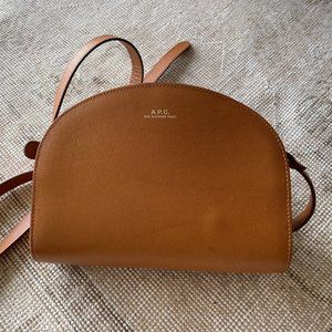 APC Demi Lune saffiano leather crossbody bag